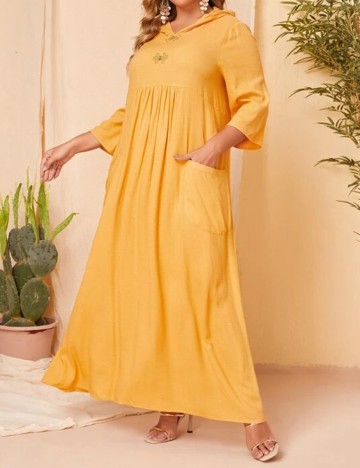 Rochie lunga SHEIN CURVE, galben, 1 XL