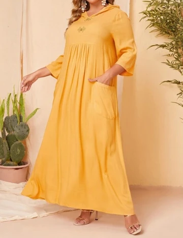 Rochie lunga SHEIN CURVE, galben, 1 XL Galben