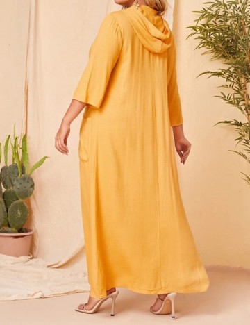 Rochie lunga SHEIN CURVE, galben, 1 XL