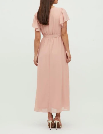 Rochie lunga Vila, roz pudra, 34