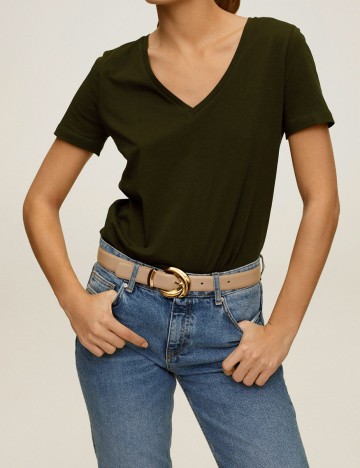 Tricou Mango, verde, M