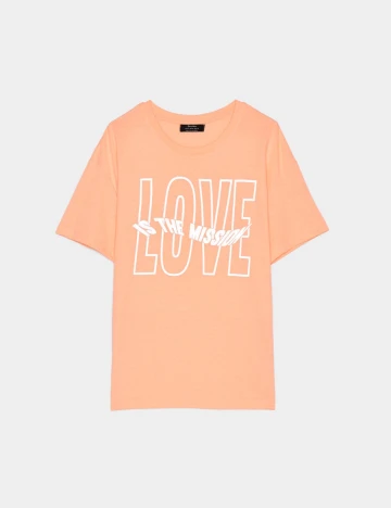 Tricou Bershka, portocaliu, XS