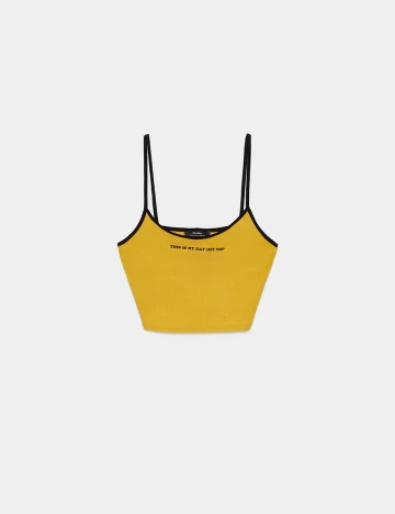 Top Bershka, galben mustar