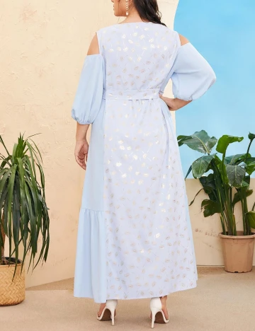 Rochie lunga SHEIN CURVE, albastru, 4XL