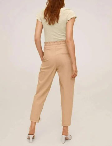Tricou Mango, crem, S Crem