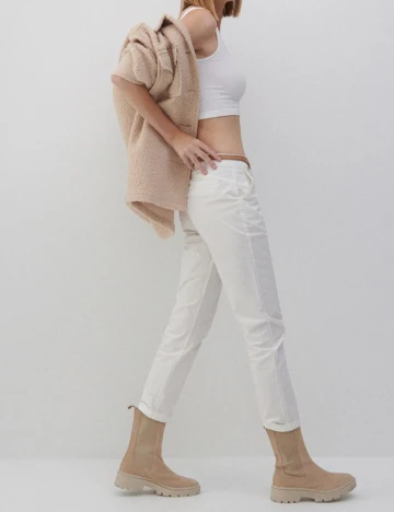 Pantaloni Reserved, alb, 34 Alb