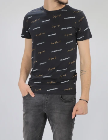 Tricou House Brand, bleumarin inchis, S