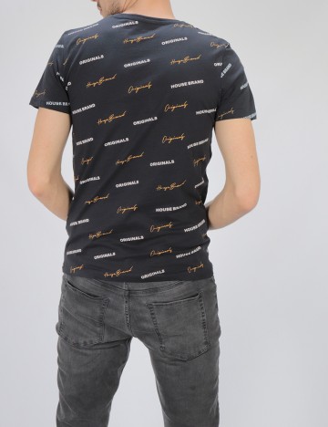 Tricou House Brand, bleumarin inchis, S