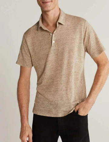Tricou Mango, maro deschis, M