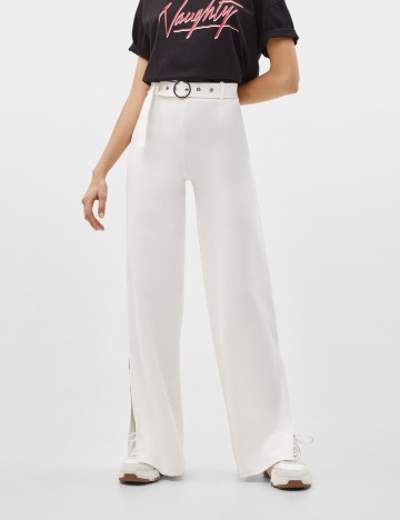 Pantaloni Bershka, alb, M