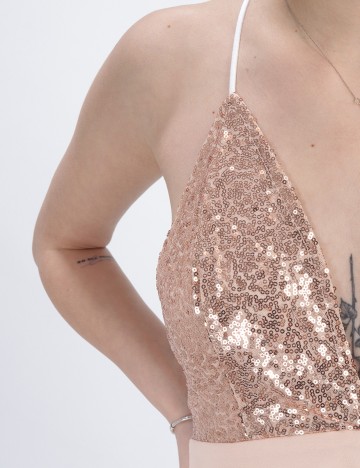 Rochie Scurta Double Crazy, roz pal, S