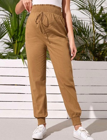 Pantaloni SHEIN, maro deschis, M