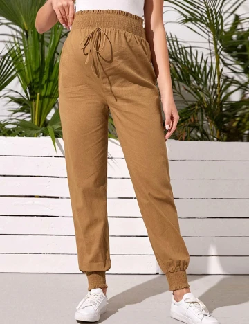 Pantaloni SHEIN, maro deschis, M