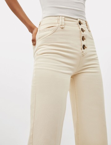 Pantaloni Bershka, crem, 34