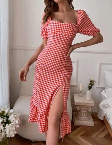 Rochie medie SHEIN, rosu, M