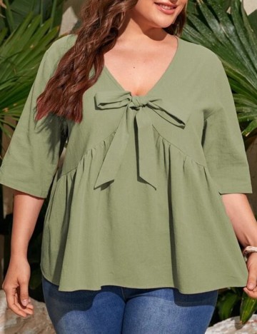 Bluza SHEIN CURVE, verde, 3XL