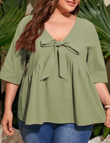 Bluza SHEIN CURVE, verde, 3XL