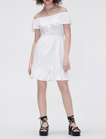 Rochie scurta CROPP, alb, XS