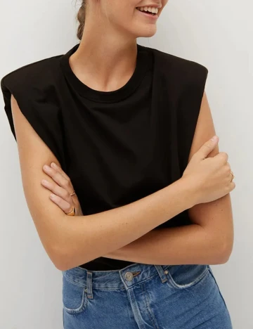 Tricou Mango, negru, M-L