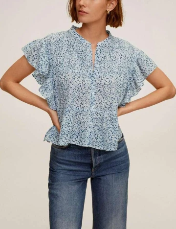 Camasa Mango, albastru, S Albastru