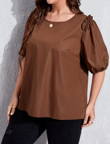 Bluza SHEIN CURVE, maro, 0 XL
