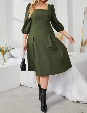 Rochie medie SHEIN CURVE, verde, 3XL