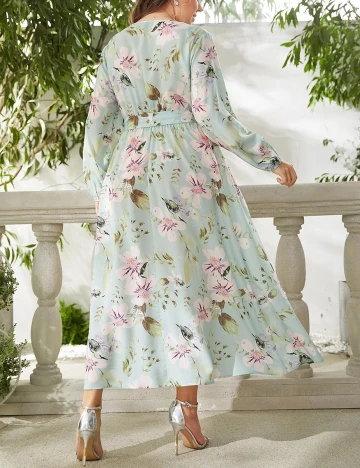Rochie lunga SHEIN CURVE, verde, 1 XL