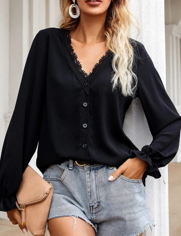 Camasa SHEIN, negru, XS