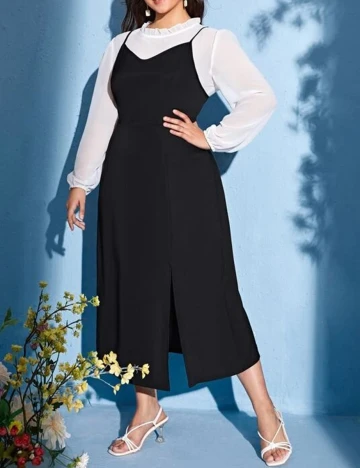 Compleu SHEIN CURVE, alb-negru, 3XL Alb