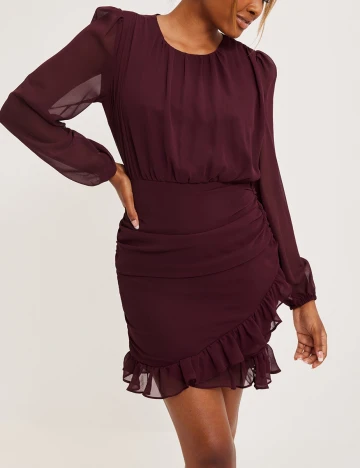 Rochie scurta NELLY, grena, 38