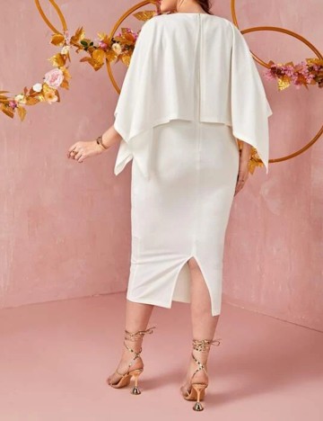 Rochie medie SHEIN CURVE, alb, 2XL