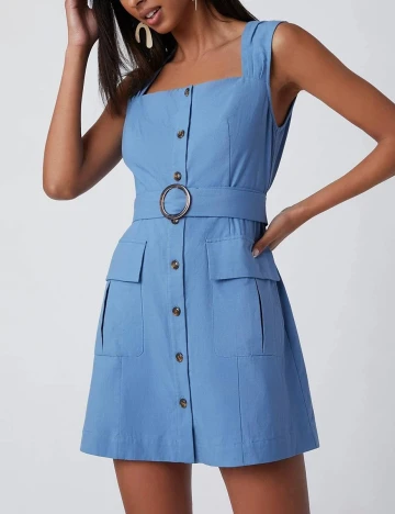 Rochie scurta SHEIN, albastru, L