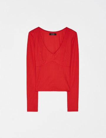 Top Bershka, rosu, XS