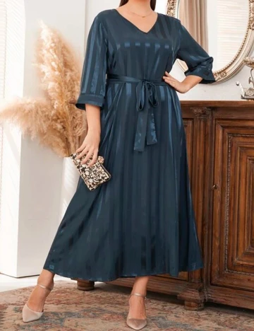 Rochie Lunga SHEIN CURVE, bleumarin, 1 XL Albastru