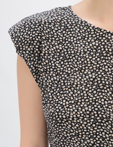 Rochie Scurta Only, negru floral, XS