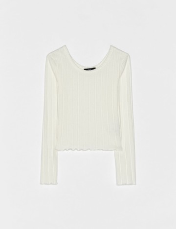 Bluza Bershka, alb, M