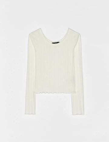 Bluza Bershka, alb, M Alb