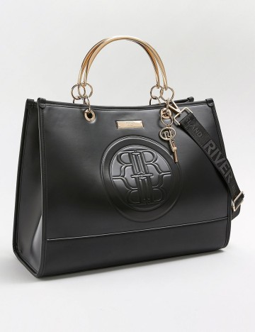Geanta RI Embossed Tote River Island, negru, ONE SIZE