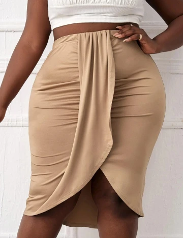 Fusta SHEIN CURVE, crem, 2XL