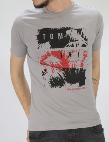 Tricou Tom Tailor, gri, M
