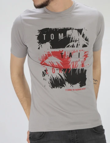 Tricou Tom Tailor, gri, M Gri