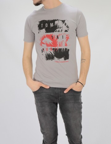 Tricou Tom Tailor, gri, M