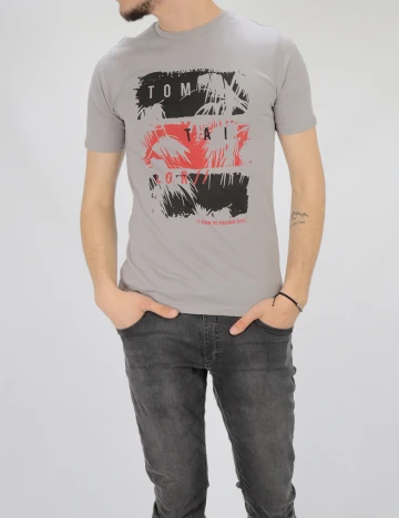 Tricou Tom Tailor, gri, M Gri