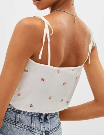 Top Bershka, alb, S