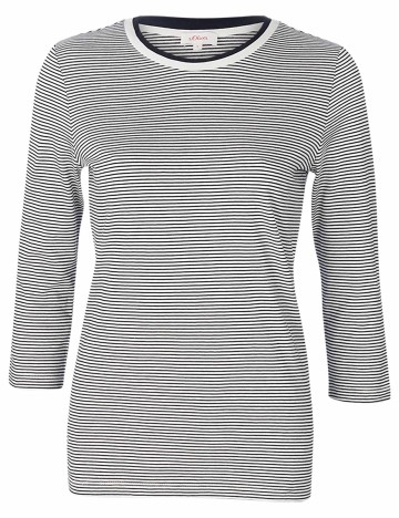 Bluza s.Oliver, alb/bleumarin