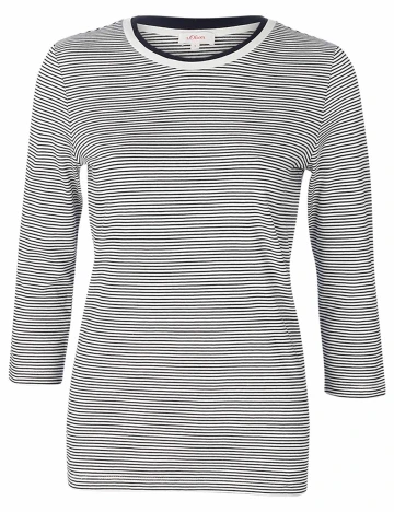 Bluza s.Oliver, alb/bleumarin