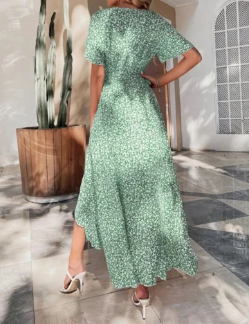 Rochie Lunga SHEIN, verde, L Verde