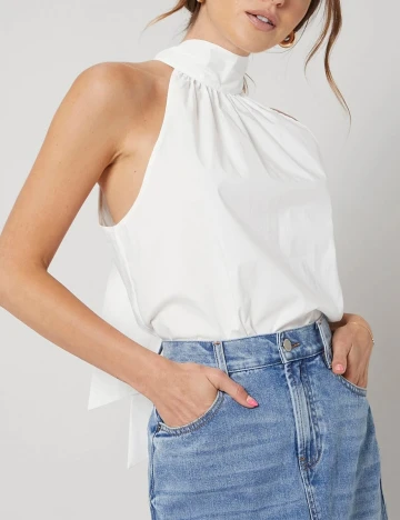 Top SHEIN, alb, S Alb