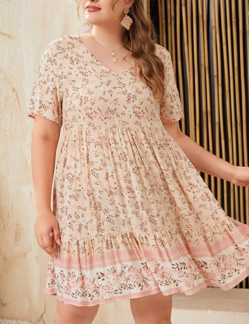 Rochie Scurta SHEIN CURVE, piersica, 2XL