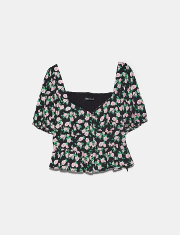Top Zara, floral, XS Floral print